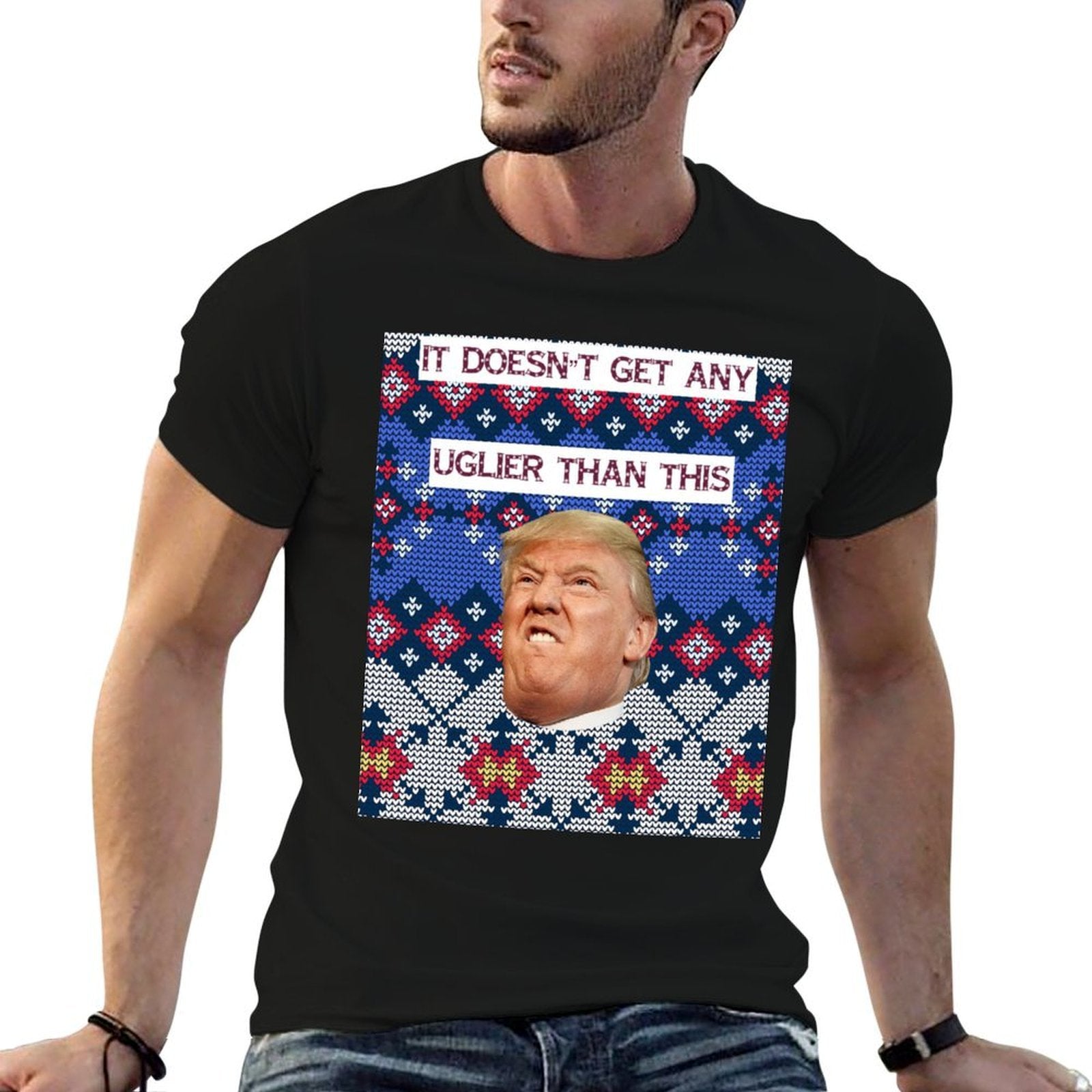 Anti Trump Ugly Christmas Sweatshirt Doesnt Get Any Uglier Sweatshirt  Odor-resistant T-Shirt