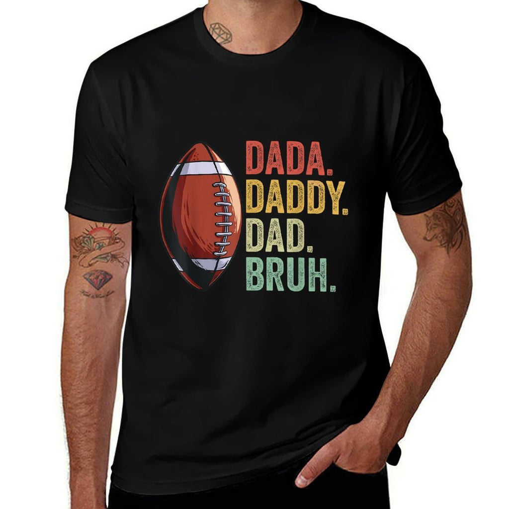 Dada Daddy Dad Bruh Funny Husband Dad Fathers Day Football  Eco-friendly Material T-Shirt
