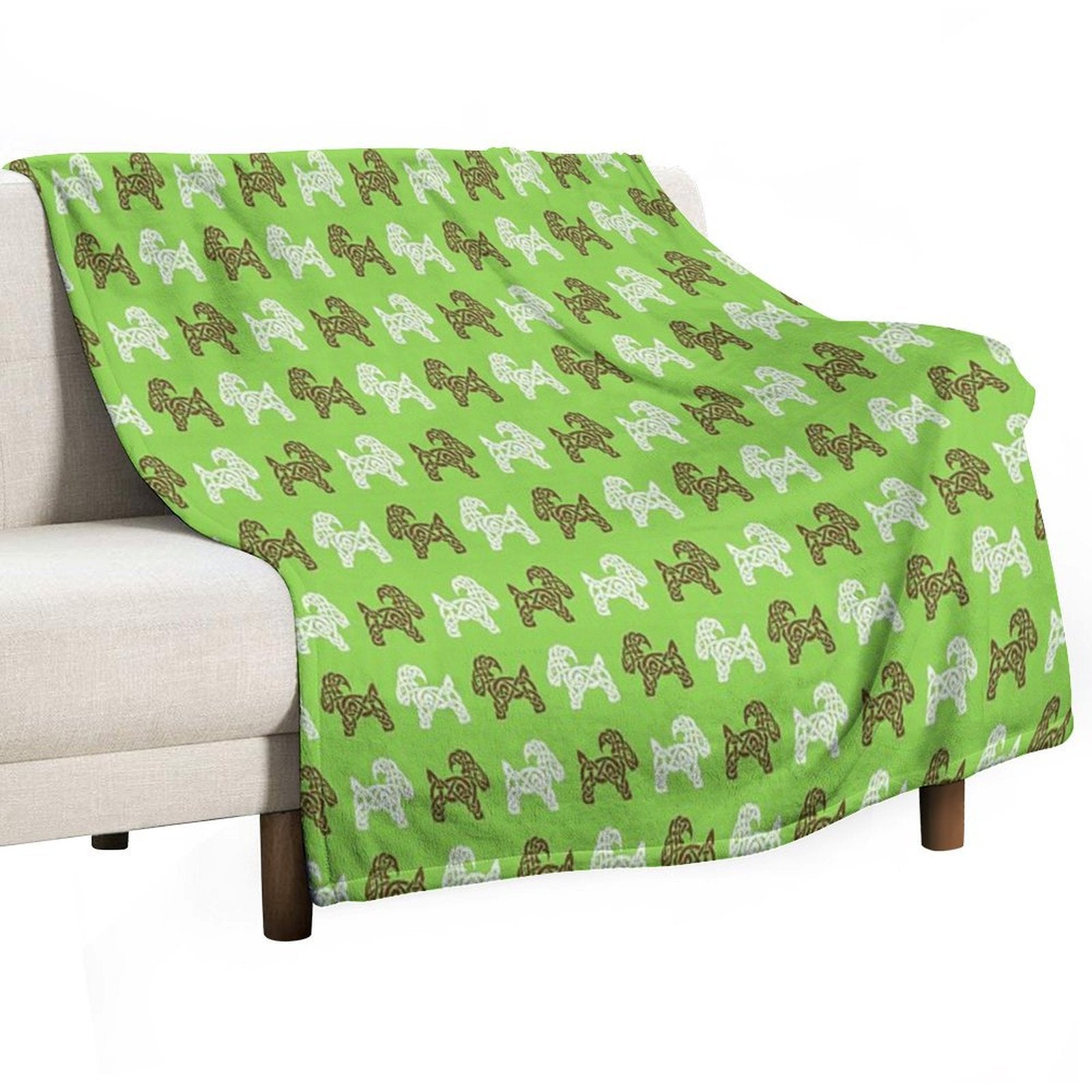 Celtic Goats in White And Brown Velvety-soft Throw Blanket