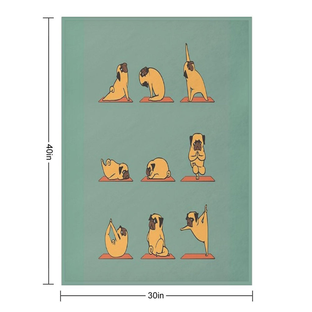 Pug Yoga Lightweight Throw Blanket