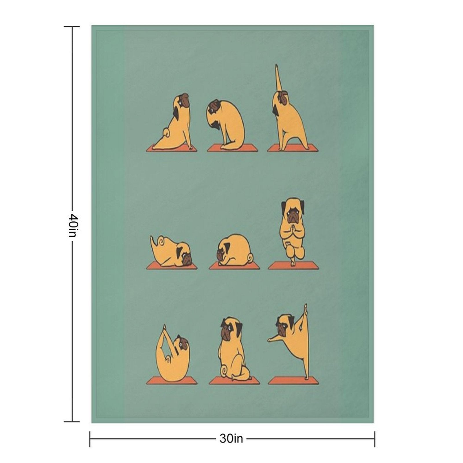Pug Yoga Lightweight Throw Blanket