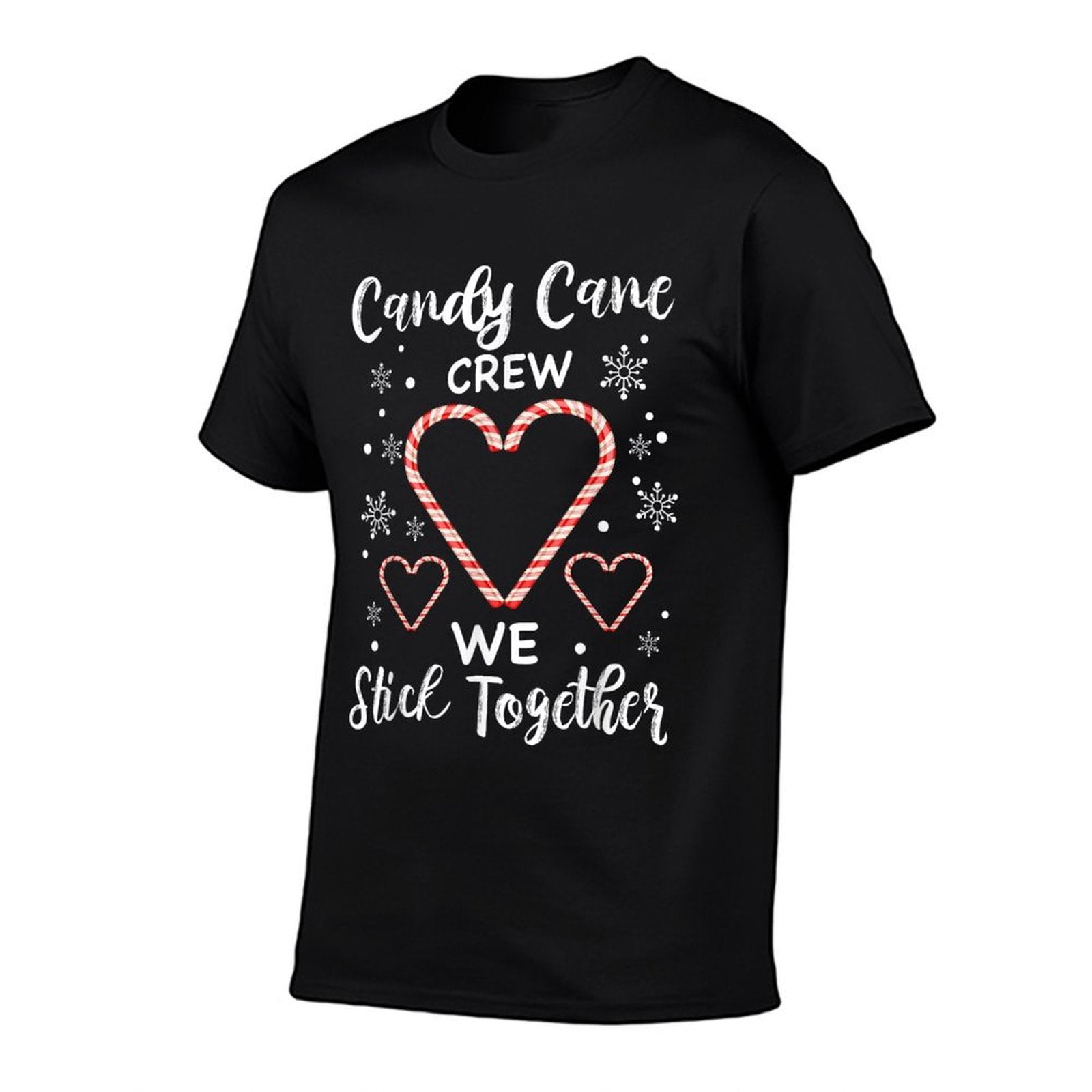 Christmas Candy Cane Crew Heart Holiday Family Candy Pajama  Quick-drying T-Shirt
