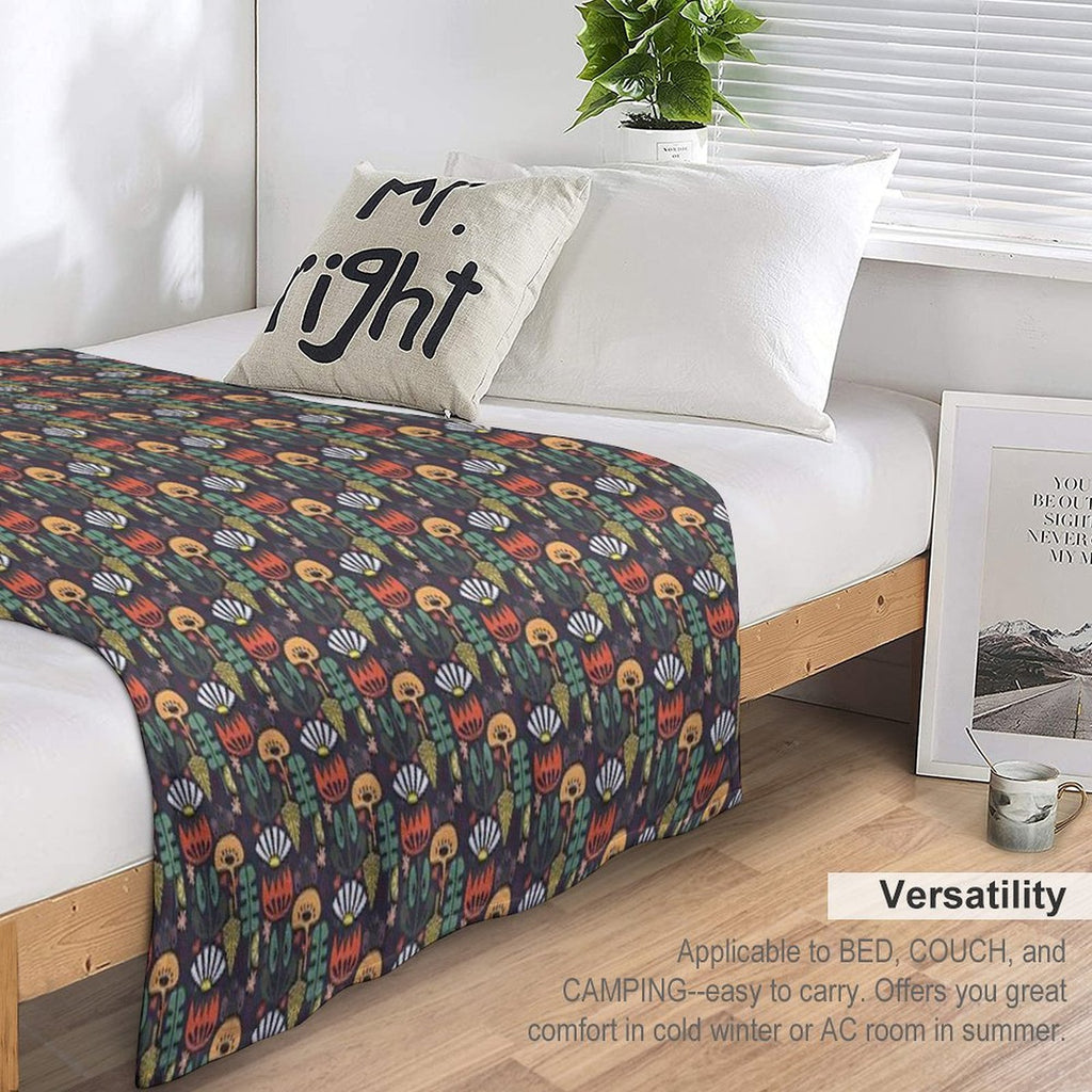 Scandinavian Wildflowers Anti-pilling Throw Blanket