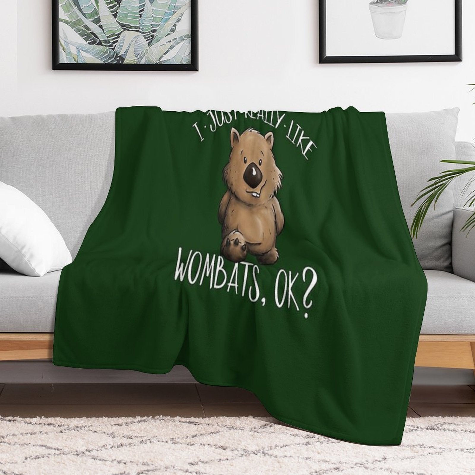 I Just Really Like Wombats OK Cute Marsupial Wombat Shrink-resistant Throw Blanket