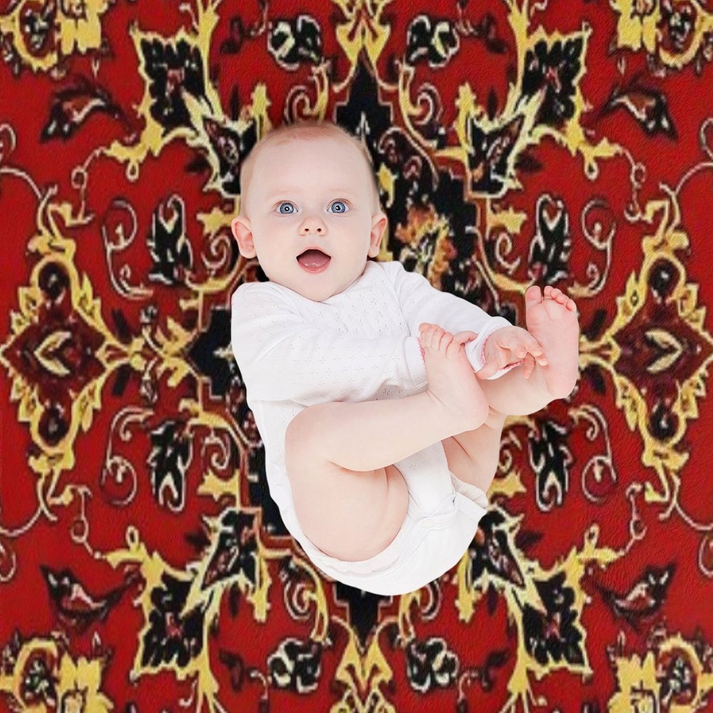 17th Century Afghanistan Rug Print Travel-friendly Throw Blanket