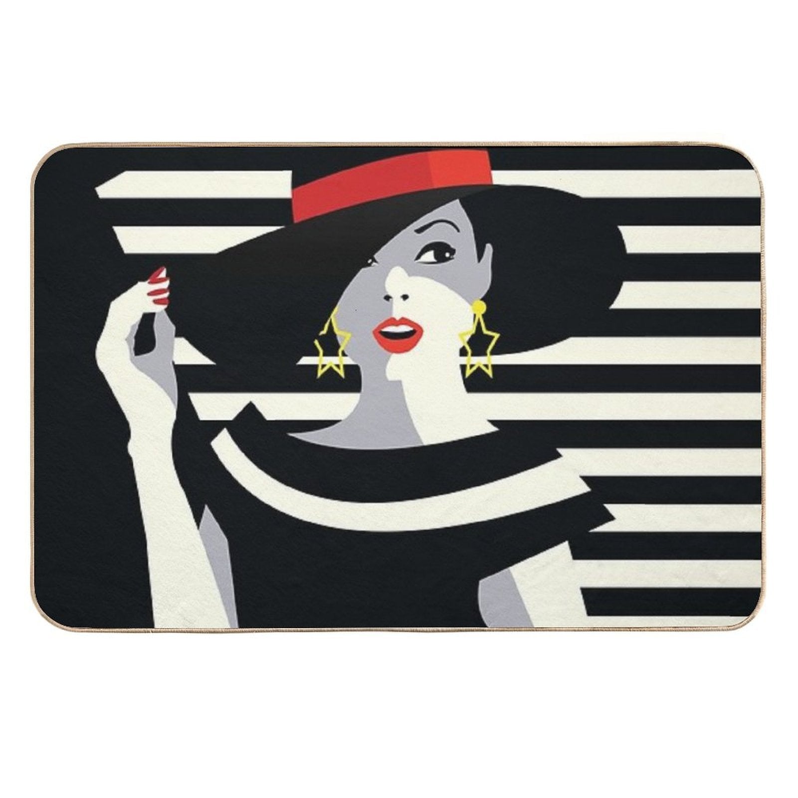 Eighties Fashionista - Nagel Inspired Retro Socialite Durable Bath Mat