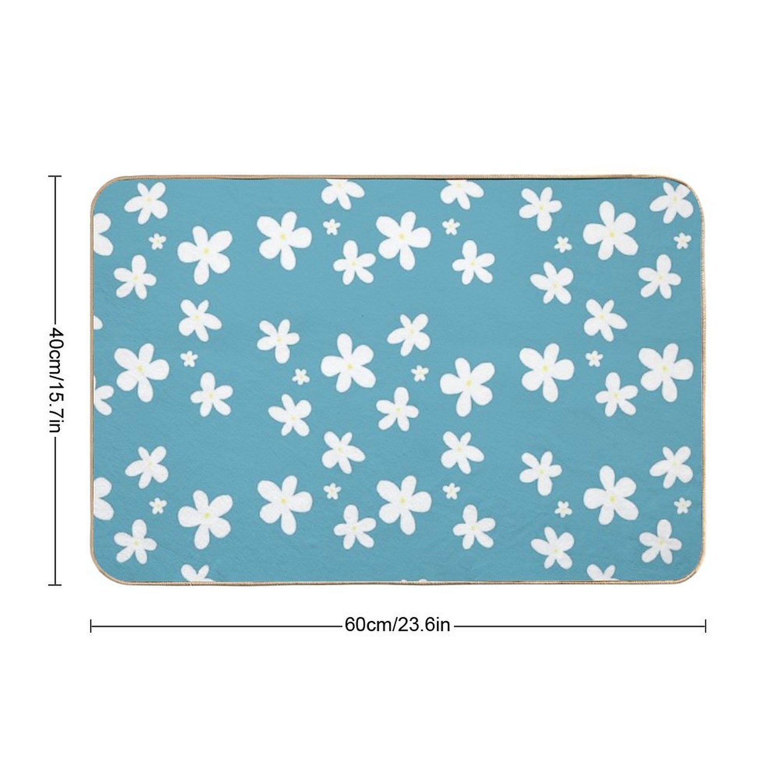 Daisy Pattern  Fade-Resistant Bath Mat
