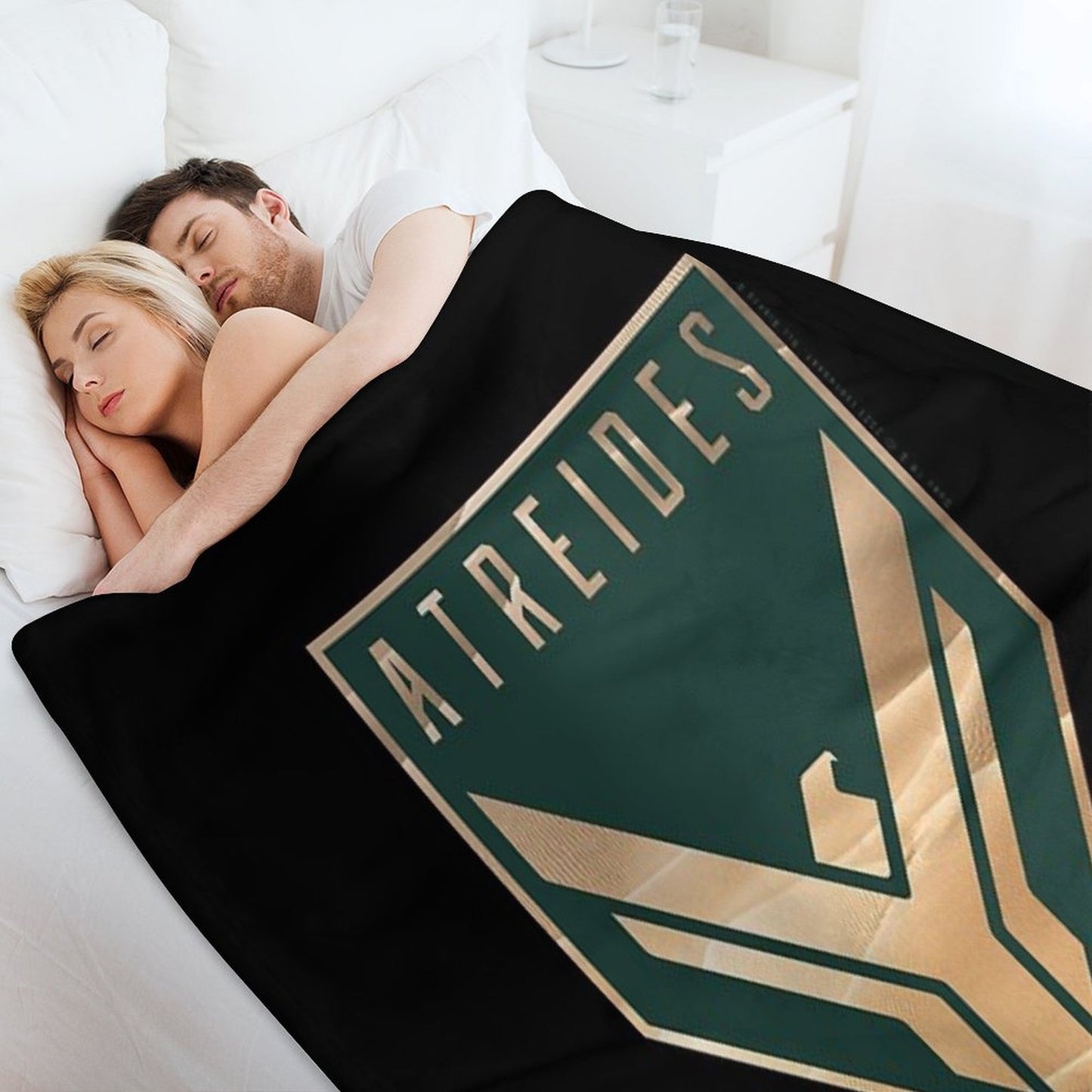 Dune - House Atreides Badge Inverted (Dark Image) - Plush Throw Blanket