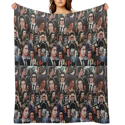 Assorted Adam Driver Collage Anti-pilling Throw Blanket