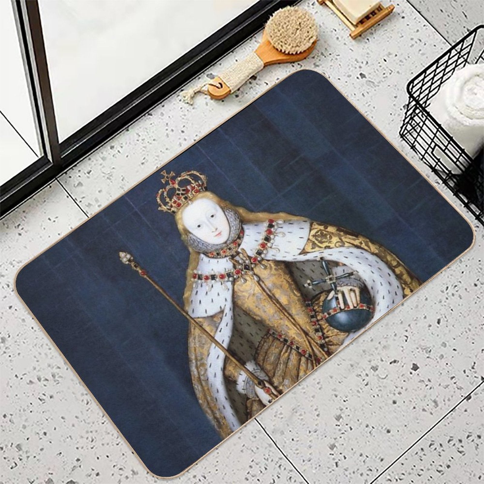 Elizabeth I Coronation Portrait  Easy To Clean Bath Mat