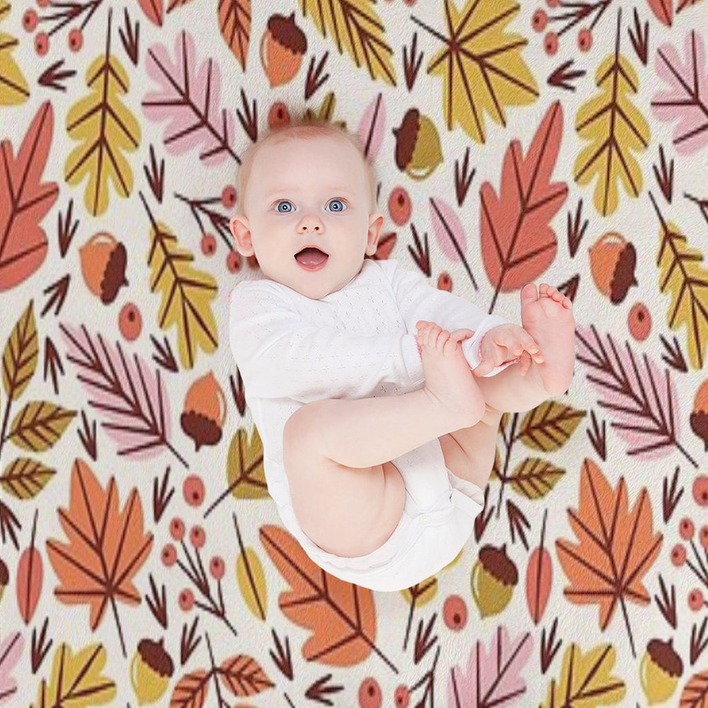 Leaves & Acorns Wrinkle-free Throw Blanket