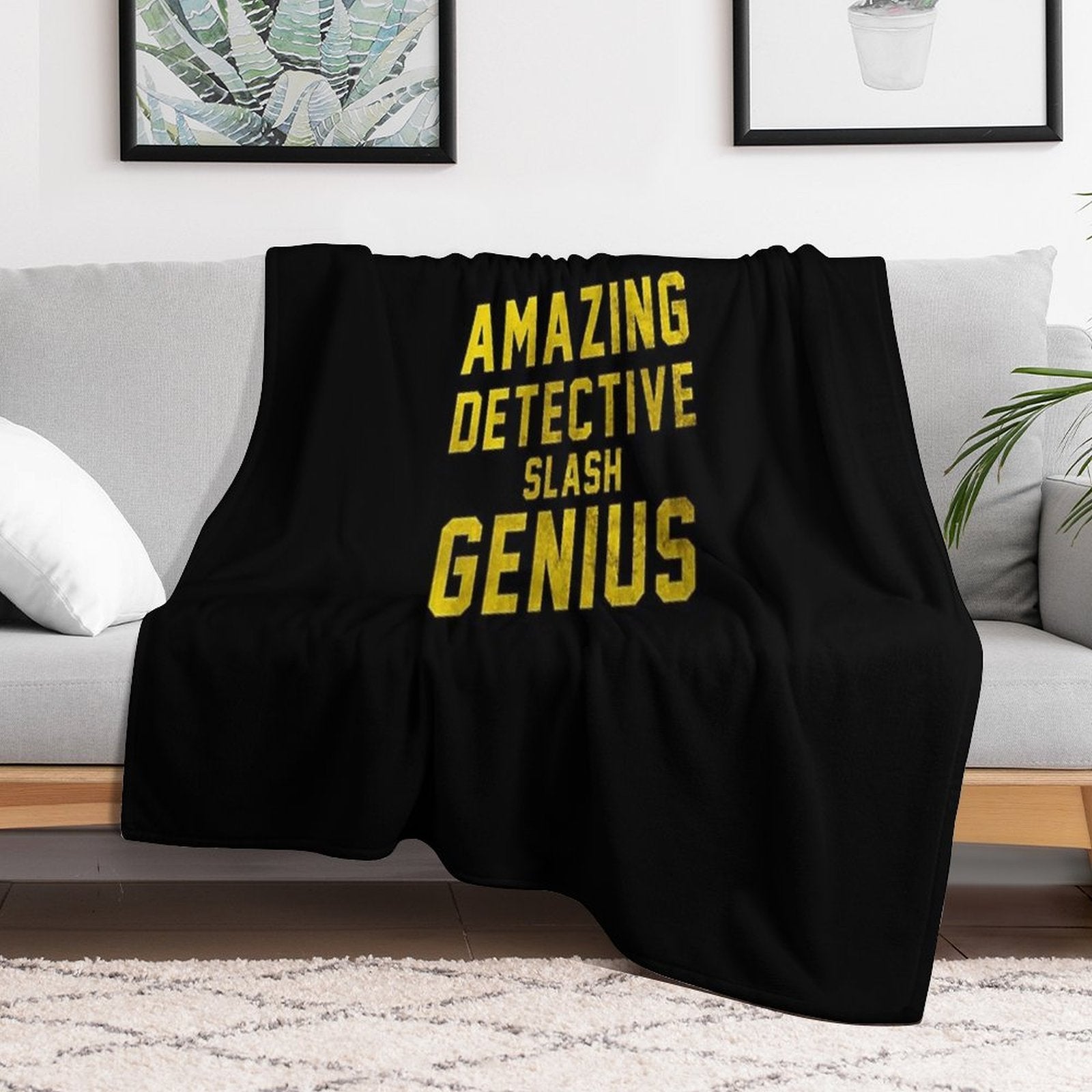 AMAZING DETECTIVE SLASH GENIUS Machine-washable Throw Blanket