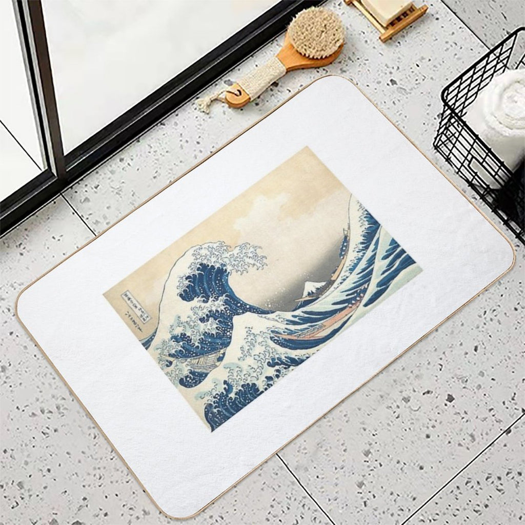 The Great Wave  Easy Maintenance Bath Mat