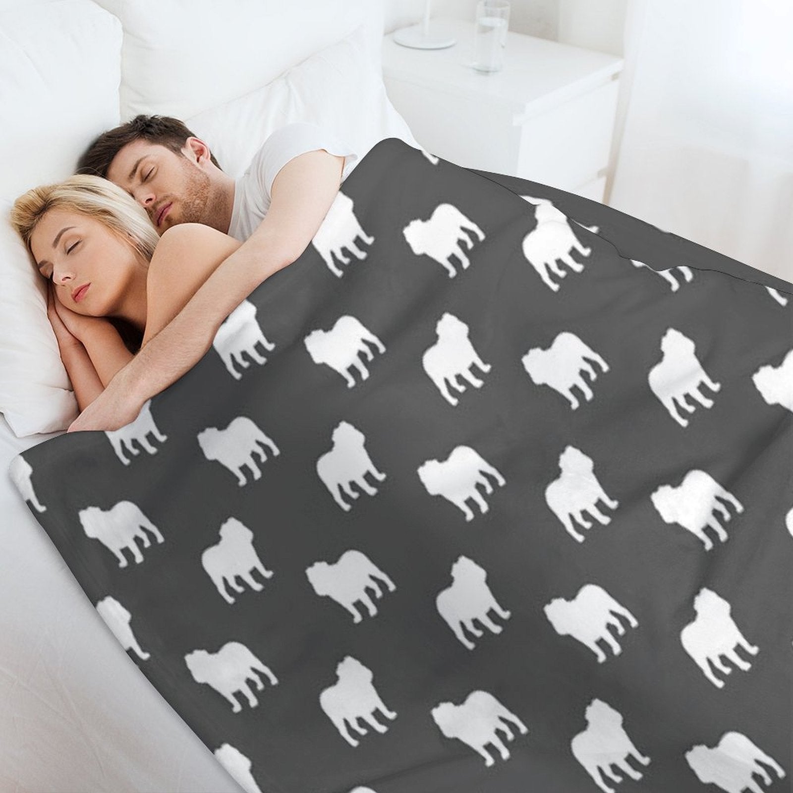 Bulldog Silhouette(s) Premium Throw Blanket
