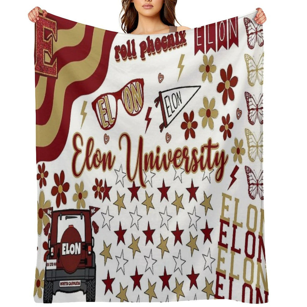 Elon Collage Quick-dry Throw Blanket