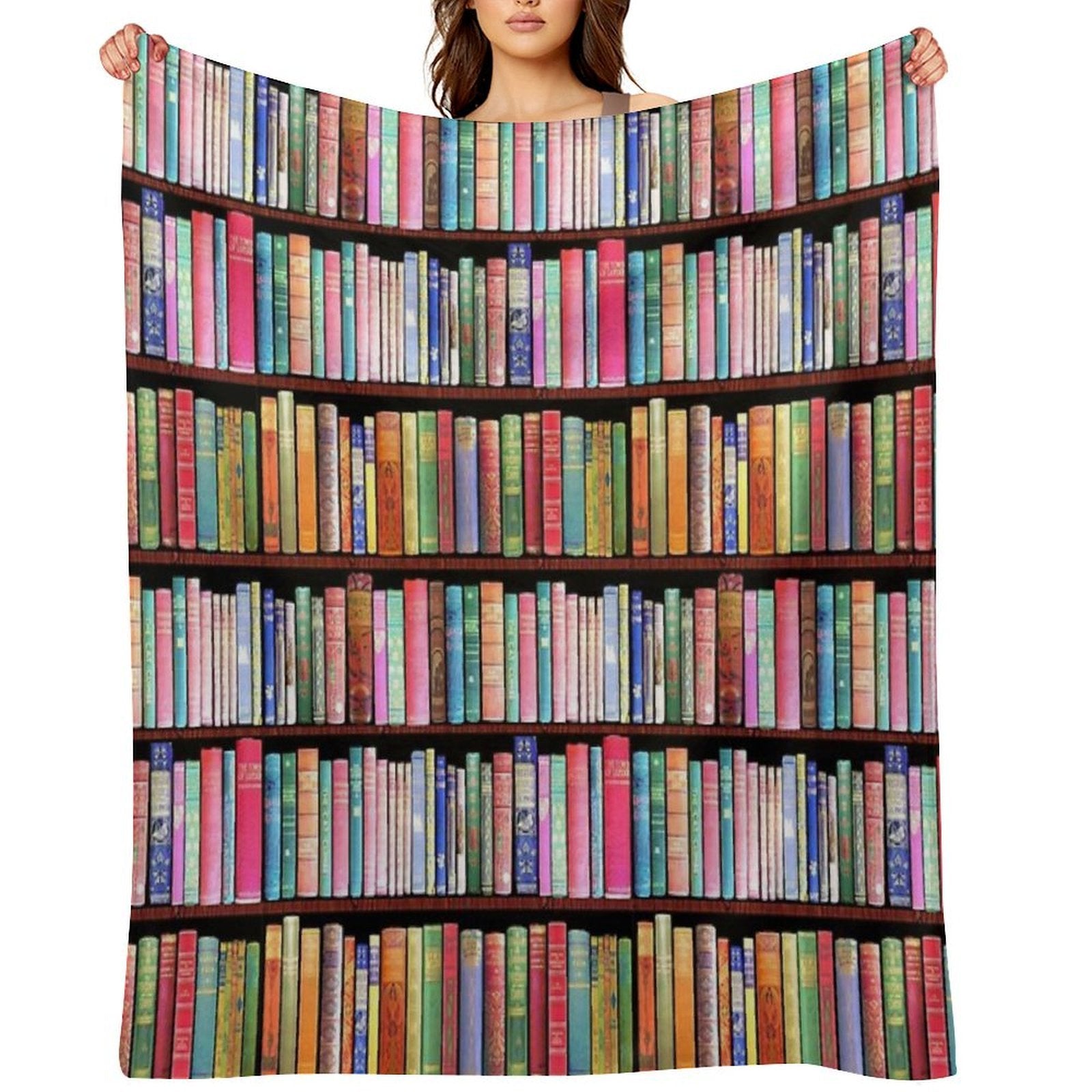Bookworm Antique Book Library, Vintage Book Shelf Quick-dry Throw Blanket