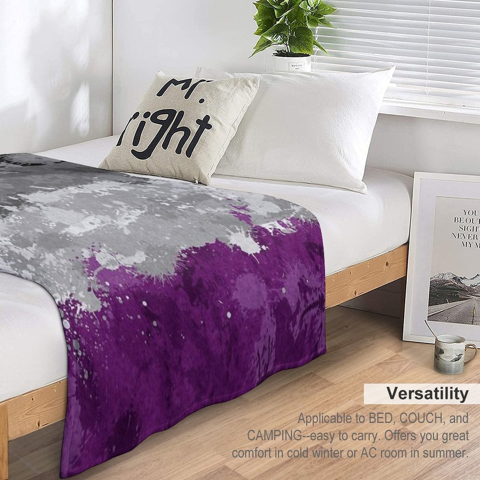 Abstract Paint Splatter Asexual Pride Flag Pattern Versatility Throw Blanket