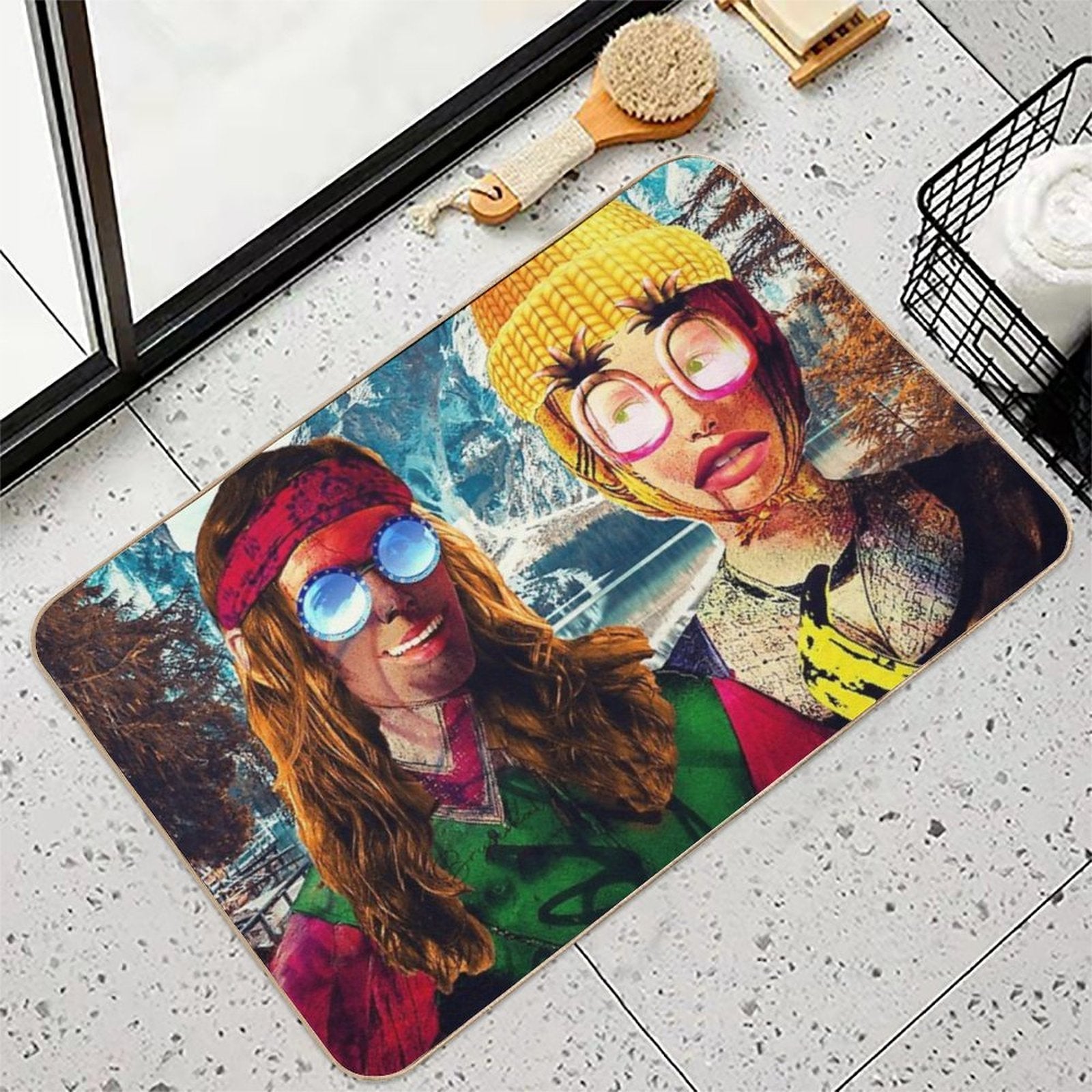 Georges De La Tour (The Fortune Teller) by Brysemal  Dirt-Trapping Bath Mat