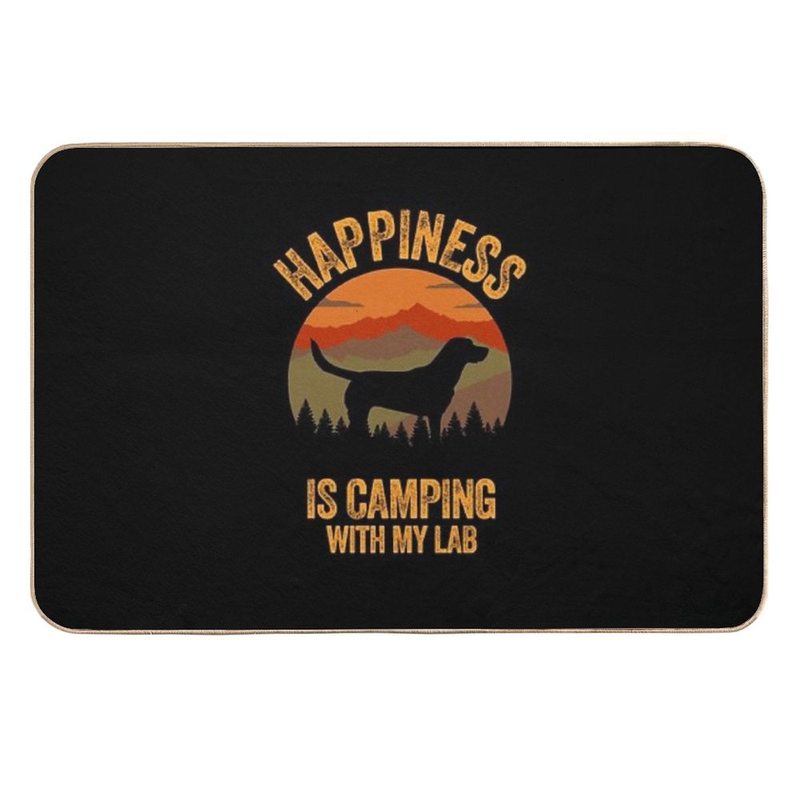 Happiness Is Camping With My Lab Labrador  Dirt-Trapping Bath Mat