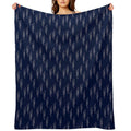 Sashiko Embroidery Japanese Pattern Design Shrink-resistant Throw Blanket