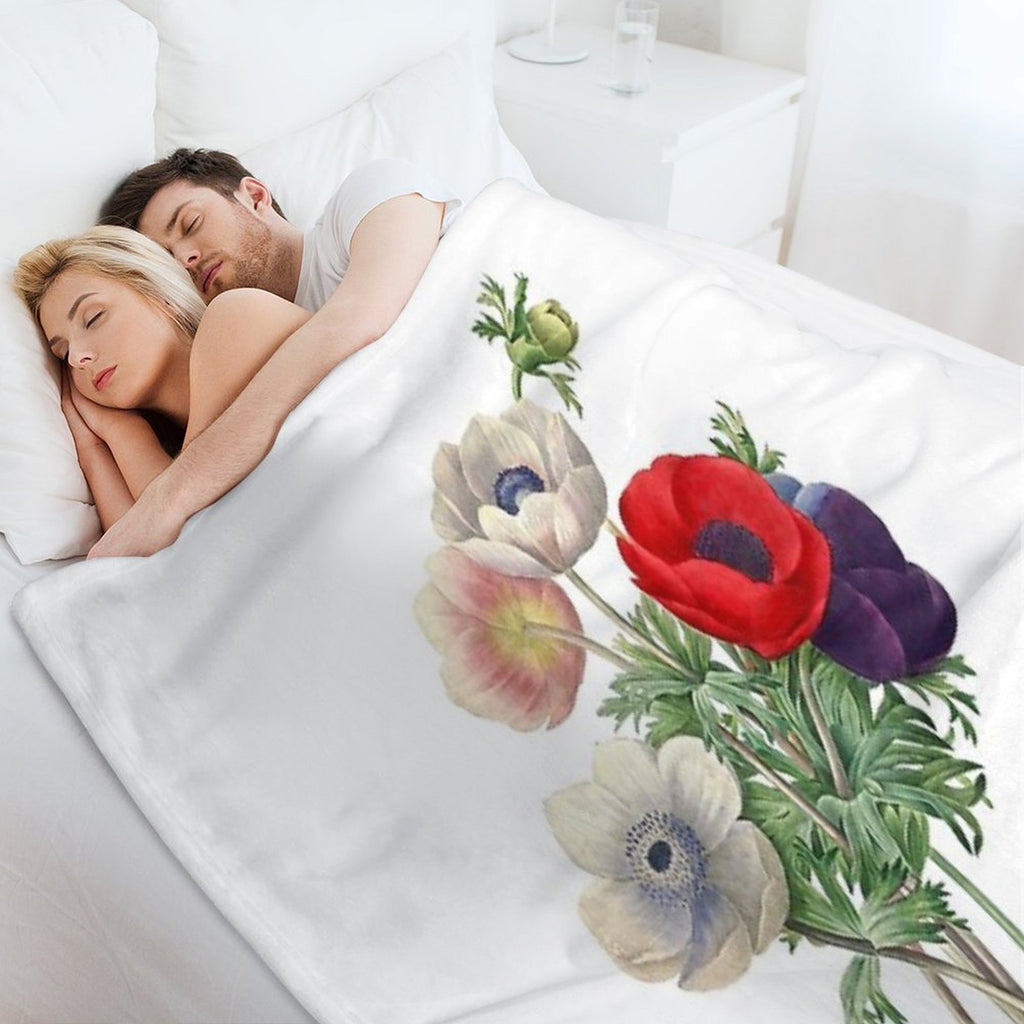 Anemone Illustration Sustainable Throw Blanket
