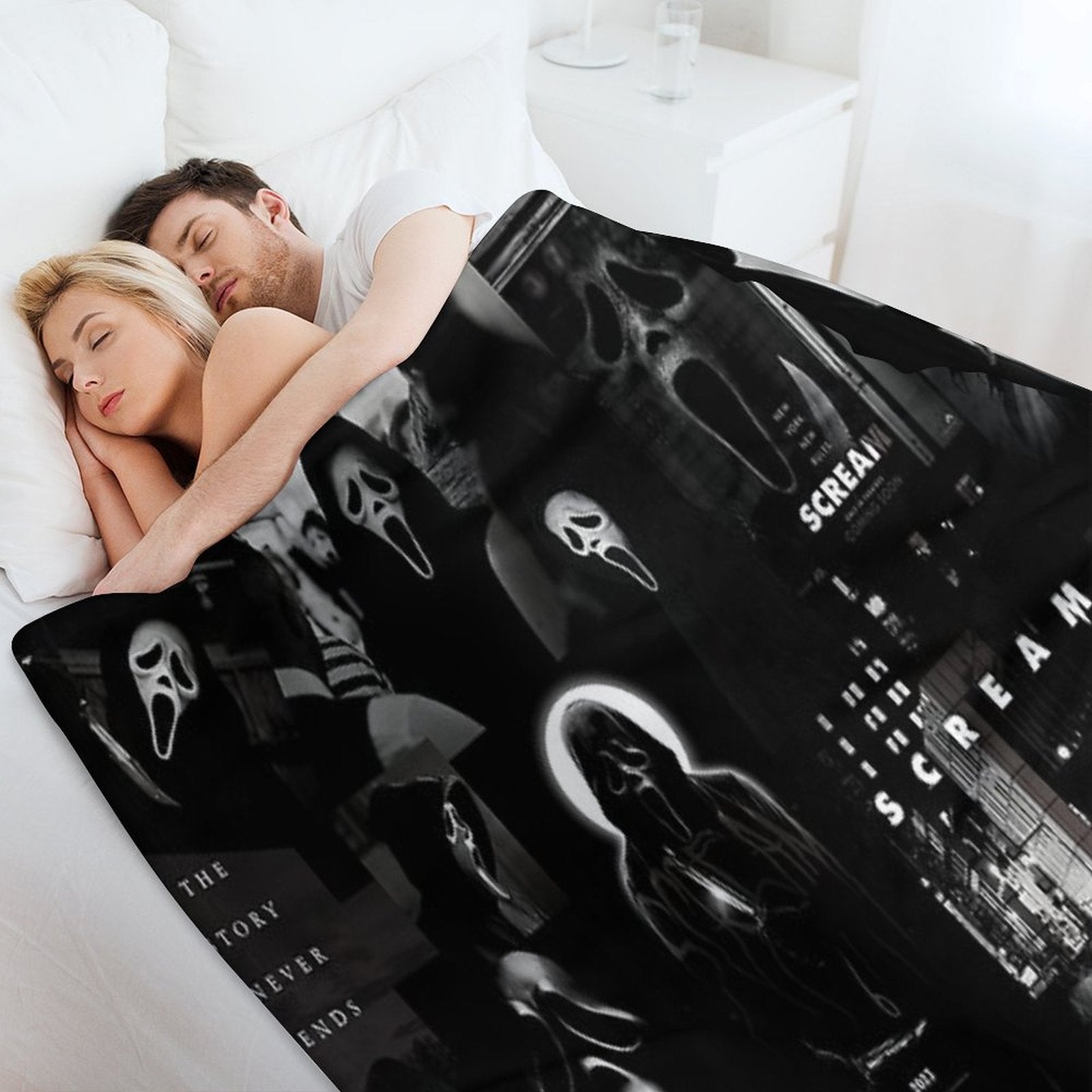 Scream Horror Movie Collage Machine-washable Throw Blanket