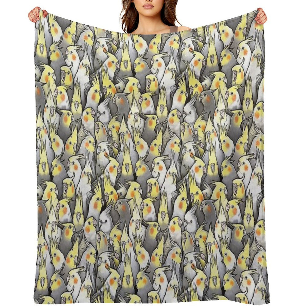 Cockatiels Galore Gift-ready Throw Blanket