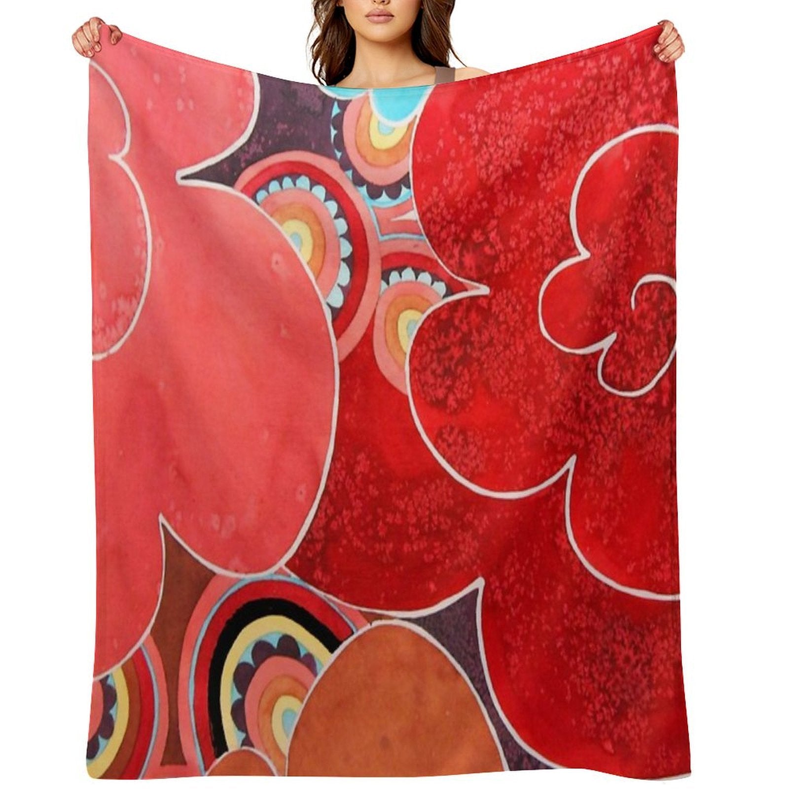Abstract Flowers Sustainable Throw Blanket