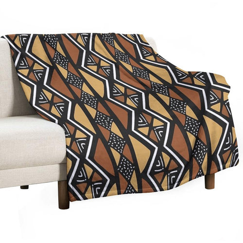 African Mud Cloth Mali Easy Care Throw Blanket