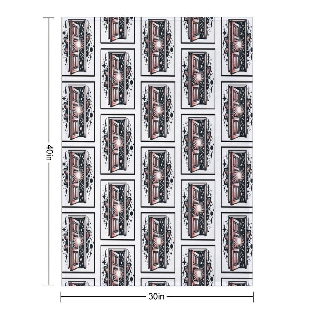 Planetary Cosmic Space Doorway Flash Tattoo Art Design Versatility Throw Blanket