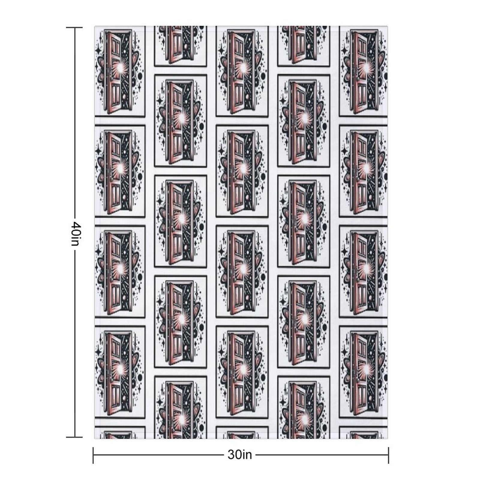 Planetary Cosmic Space Doorway Flash Tattoo Art Design Versatility Throw Blanket