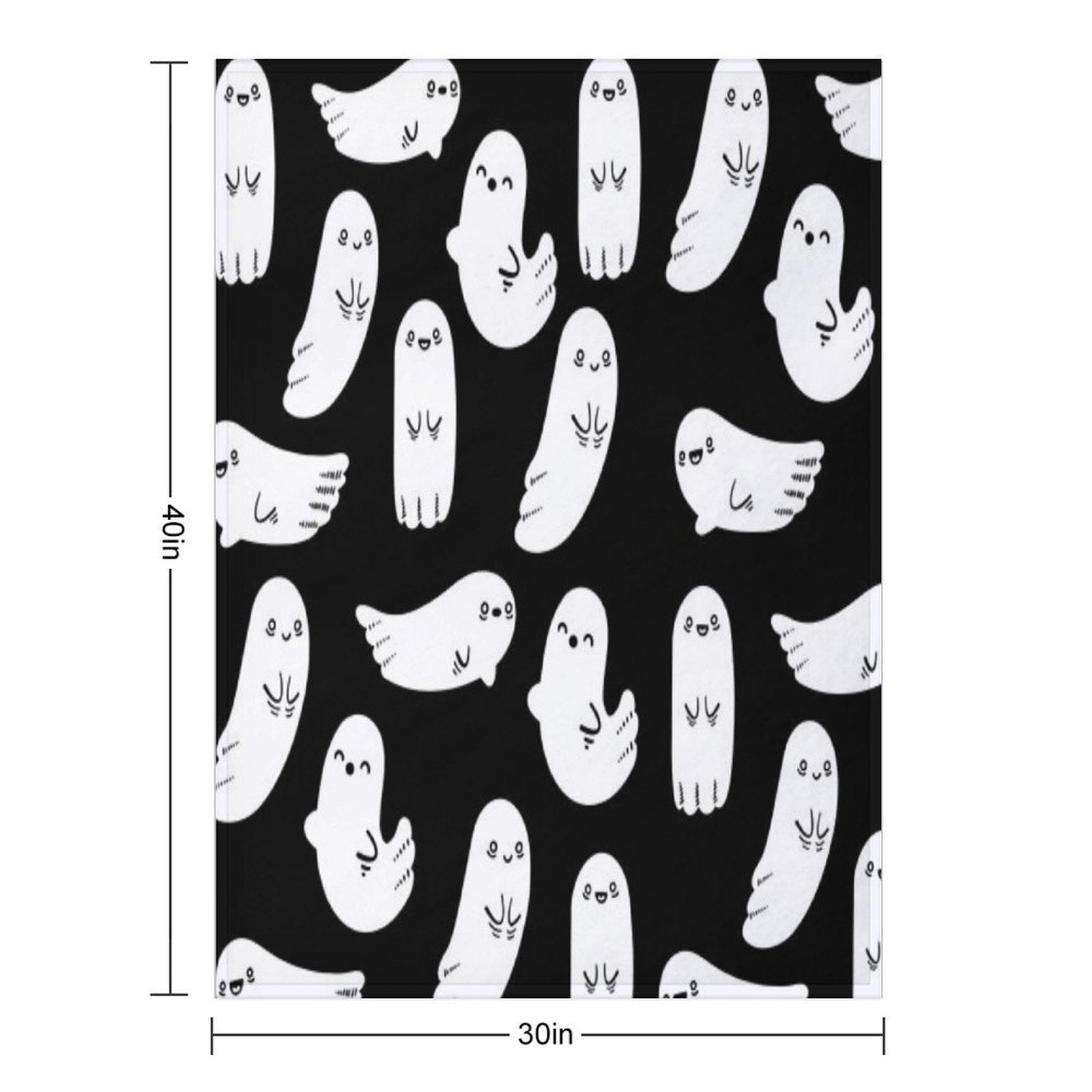 Cute And Spooky Black And White Ghosts Eco-conscious Throw Blanket