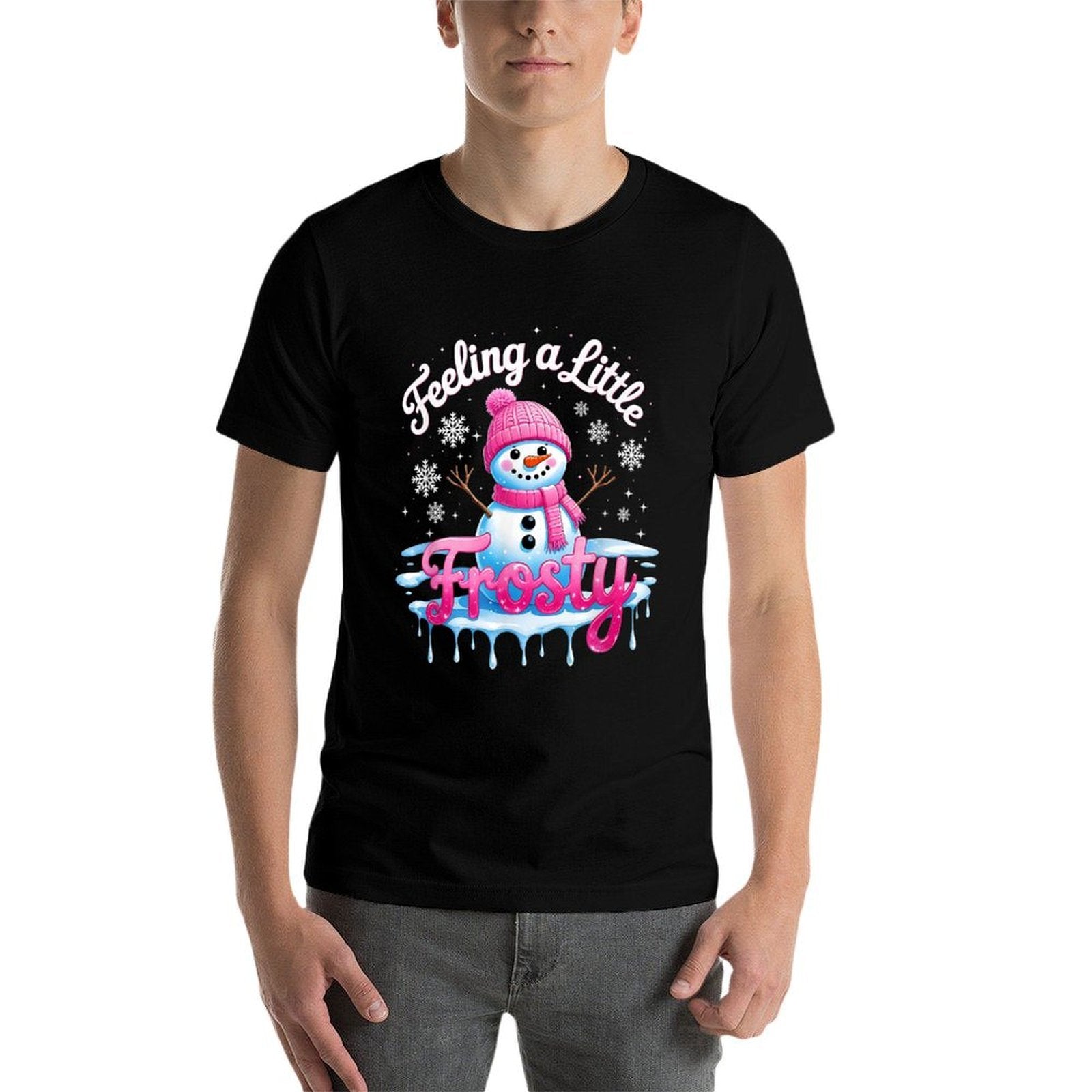 Feeling A Little Frosty Cute Snowman Winter Design  Soft T-Shirt