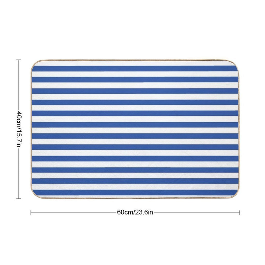 Blue And White Stripes  Long-Lasting Bath Mat