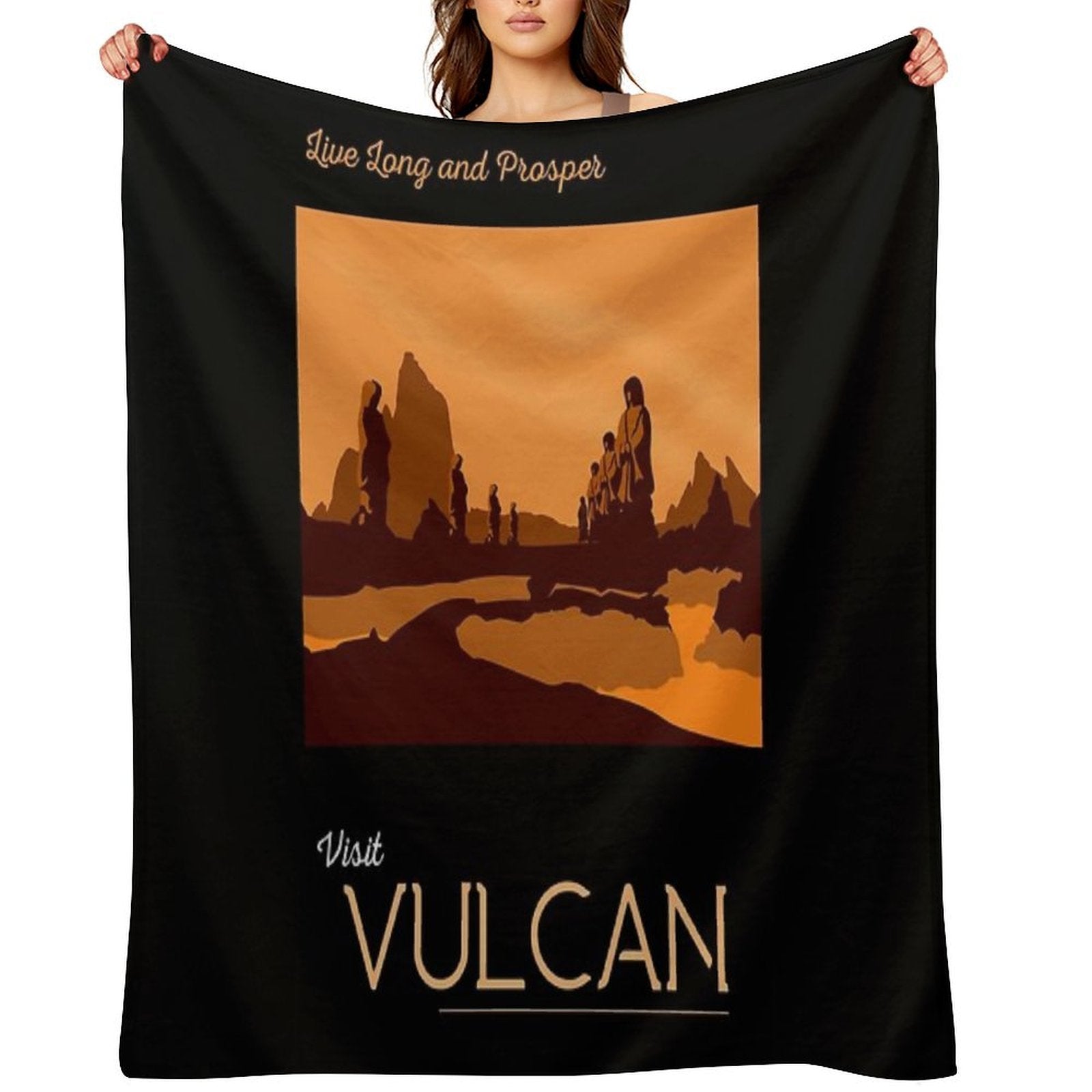Vulcan Travel Poster Comfort Throw Blanket