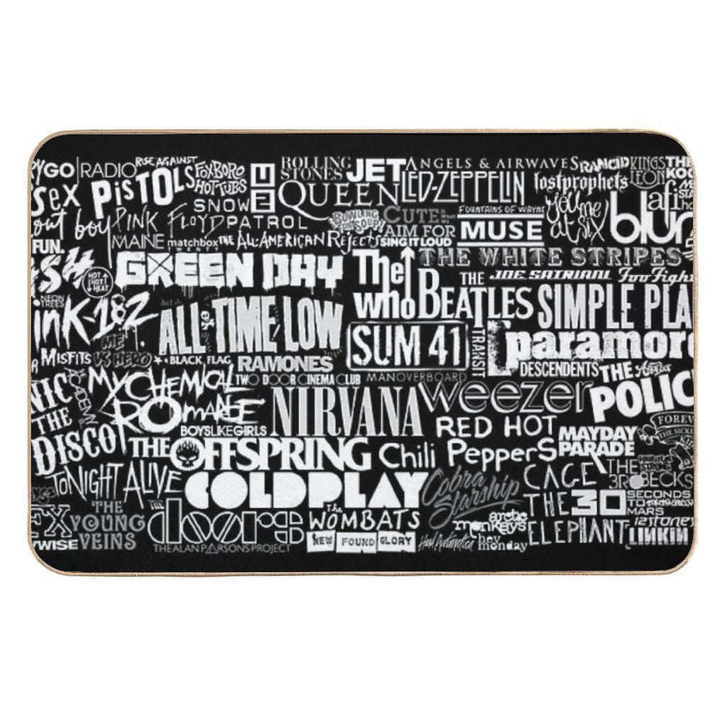 Band Name Collage  Slip-Resistant Bath Mat