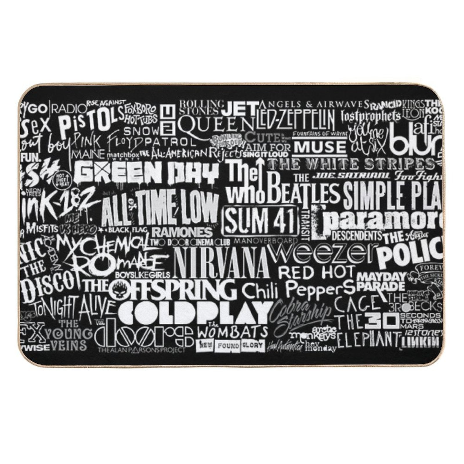 Band Name Collage  Slip-Resistant Bath Mat
