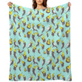 Cockatiel Doodle Pattern Lightweight Throw Blanket