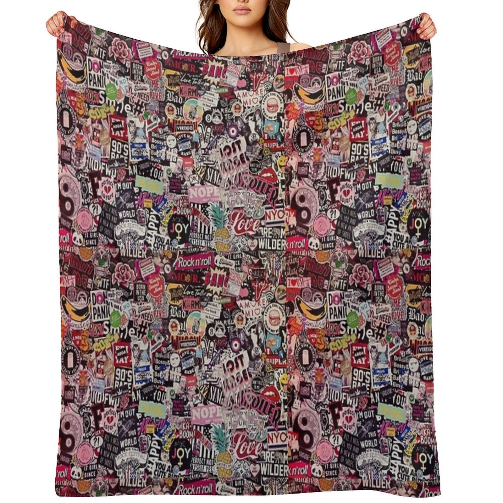 R PLACE MODIFIED 90S Travel-friendly Throw Blanket