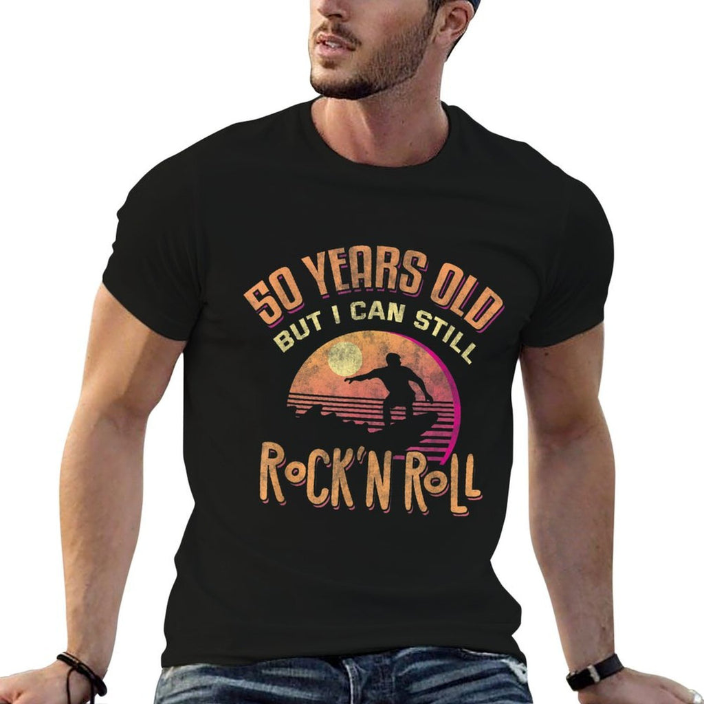 Fifty Years Old Rock N' Roll Gifts Vintage 50th Birthday  Quick-drying T-Shirt