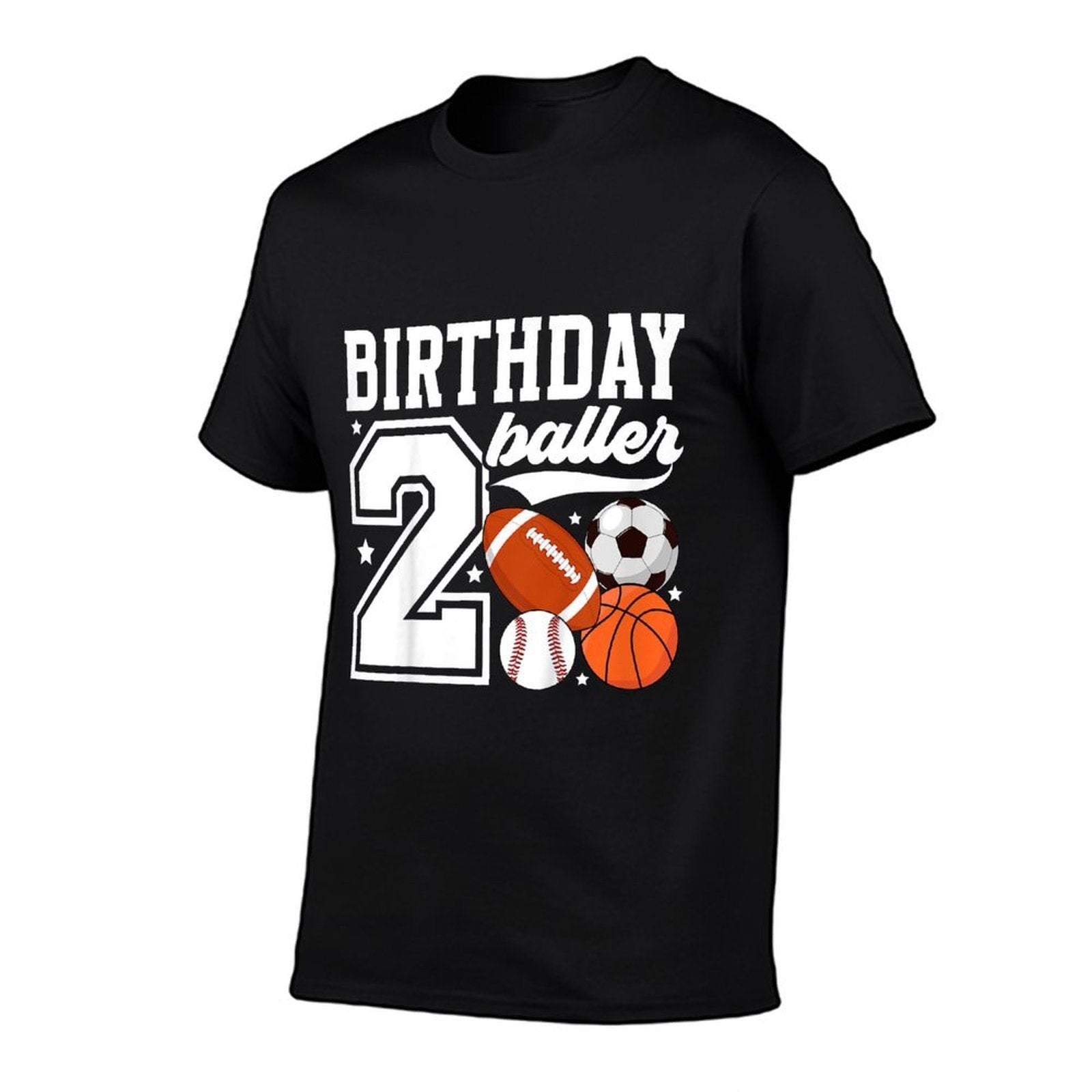 Kids 2nd Birthday Sports Birthday Party Two Year Old Boy  Ribbed Collar T-Shirt