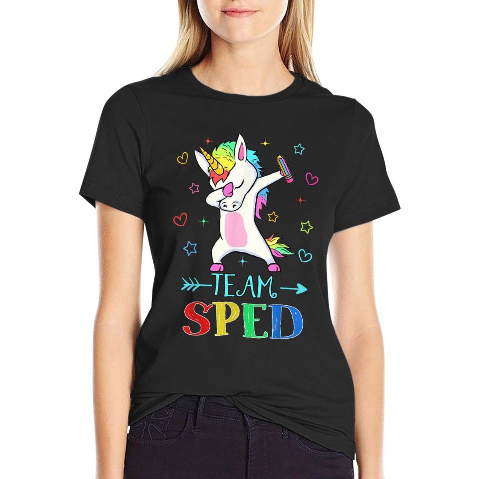Team Sped Dabbing Unicorn Funny Back To School Gift  Durable T-Shirt