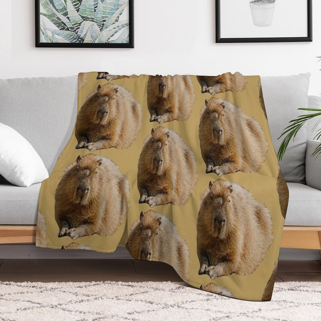 Capybara Dozing in The Sunshine Comfort Throw Blanket
