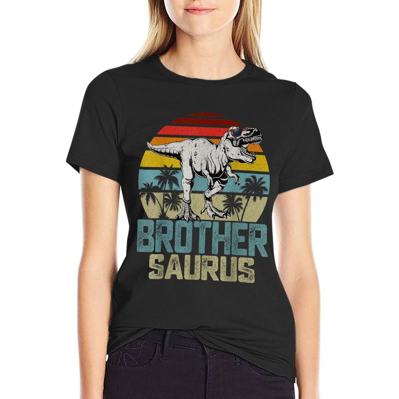 Brothersaurus T Rex Dinosaur Brother Saurus Family Matching  Wrinkle-resistant T-Shirt