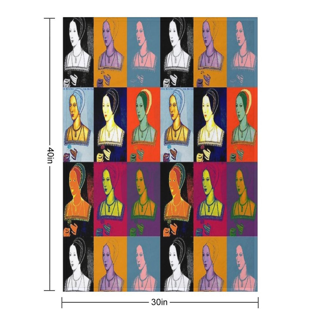 Anne Boleyn Pop Collection Machine-washable Throw Blanket