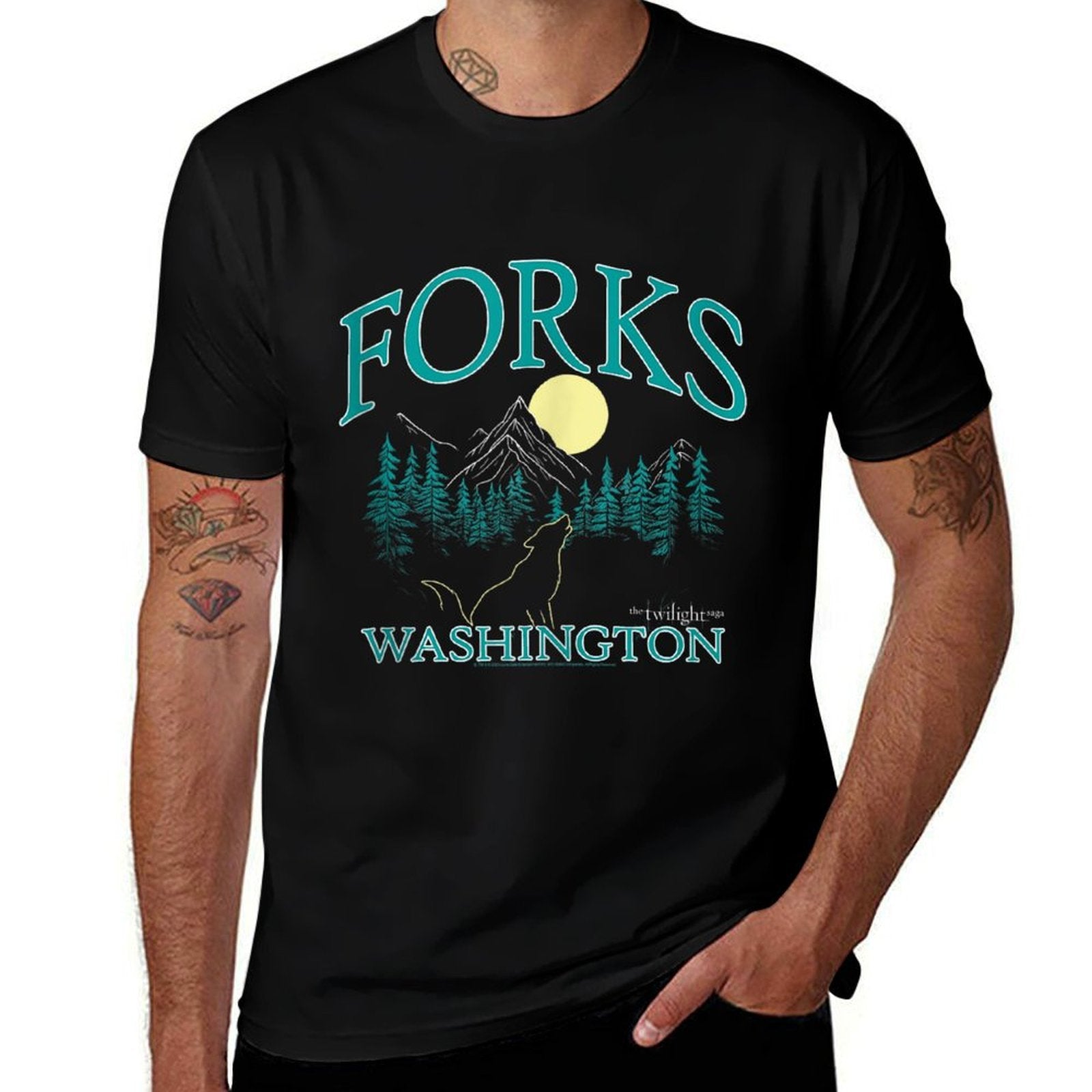 Twilight Forks Washington  Cotton T-Shirt