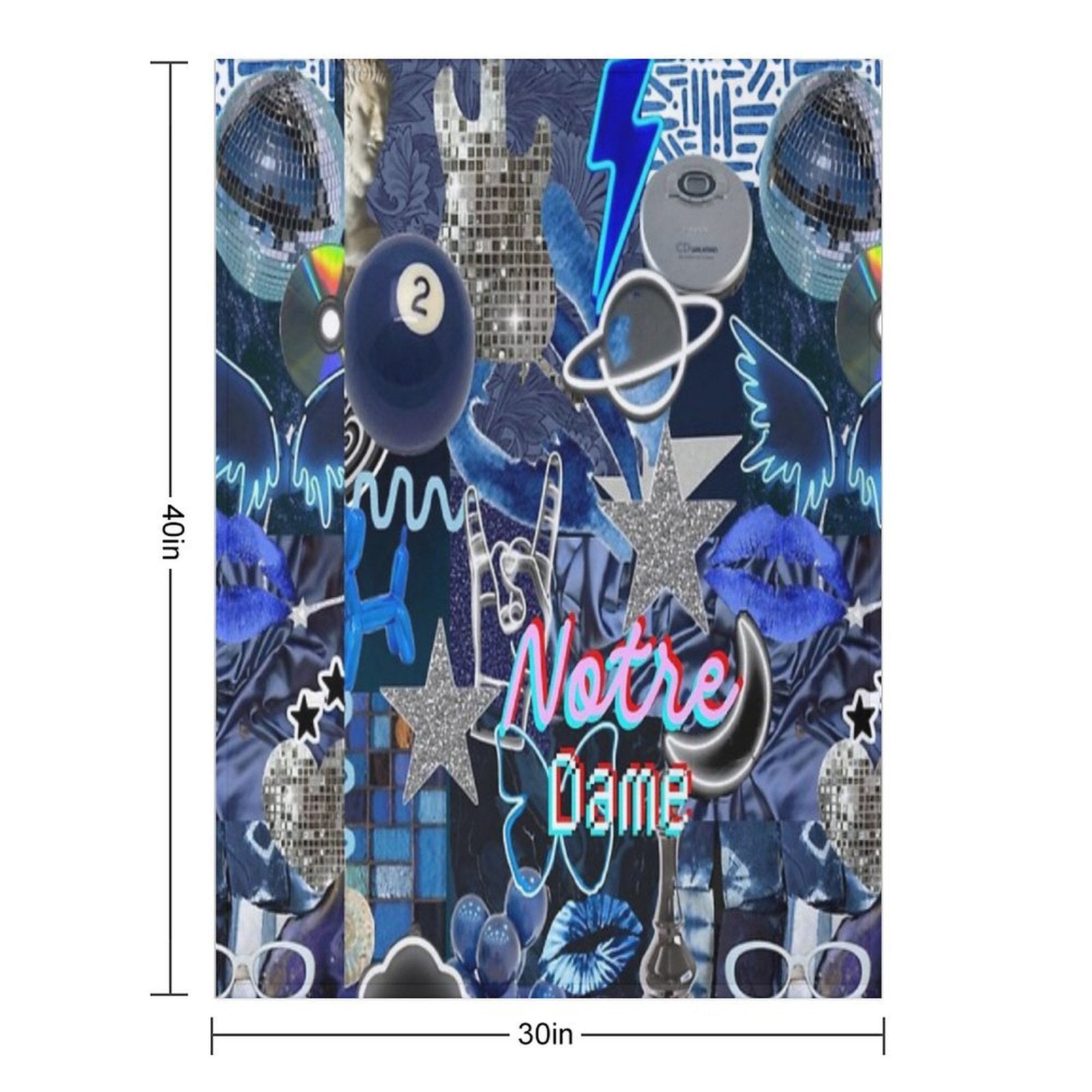 Notre Dame Indiana COLLAGE Shrink-resistant Throw Blanket