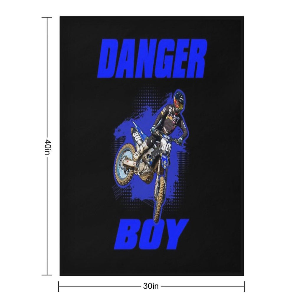 DANGERBOY 38 - Motocross And Supercross Fan Art Travel-friendly Throw Blanket