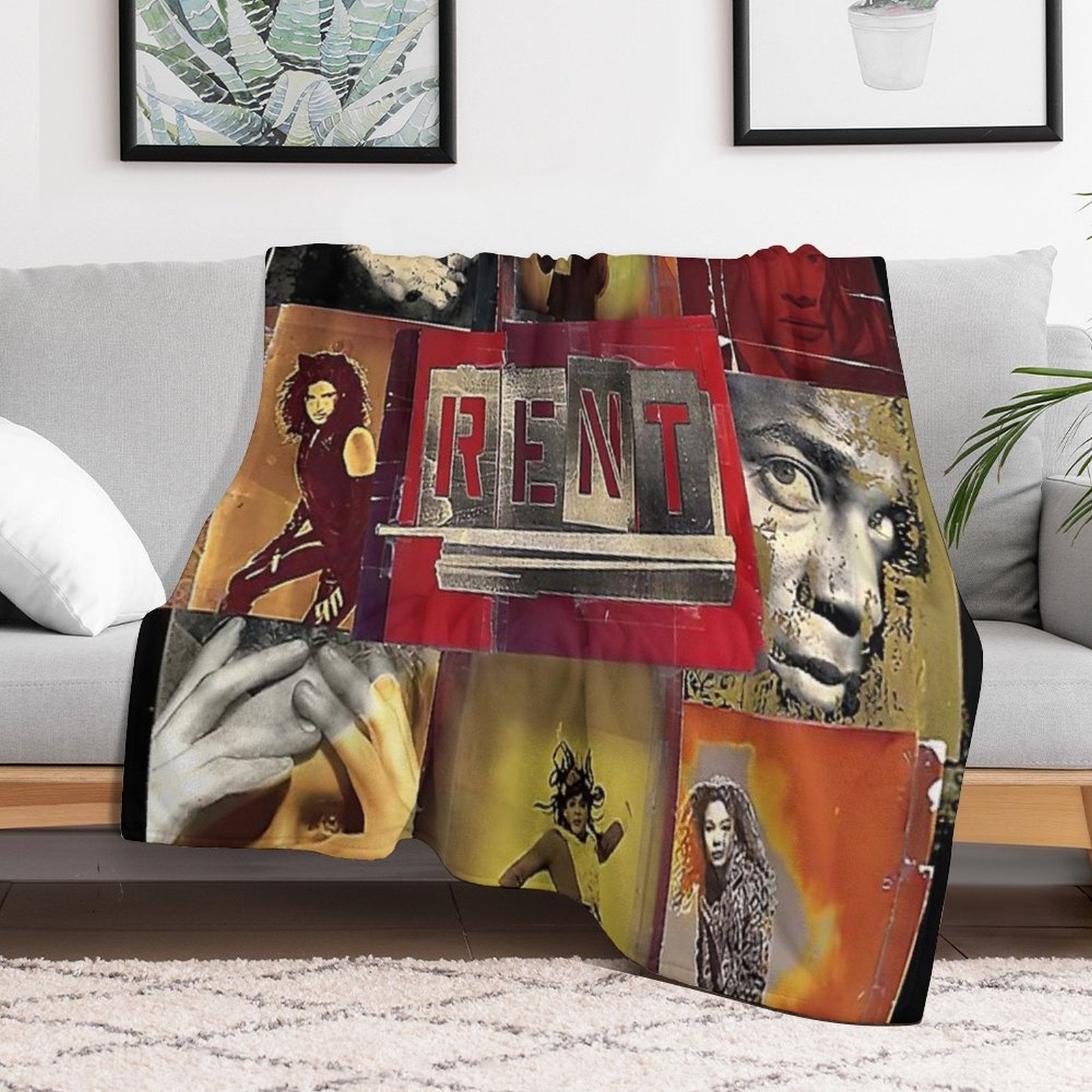 Vintage Rent Rock Musical, Signed By Complete Original Cast 1996 Machine-washable Throw Blanket