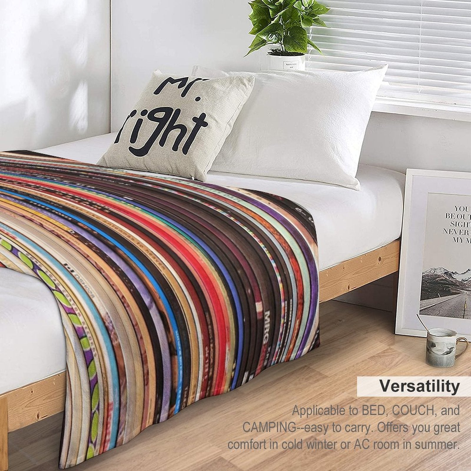 Indie Rock Vinyl Records Anti-pilling Throw Blanket